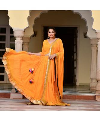 Sunny Yellow Mothda Lehenga Set 1