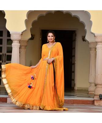 Sunny Yellow Mothda Lehenga Set 2