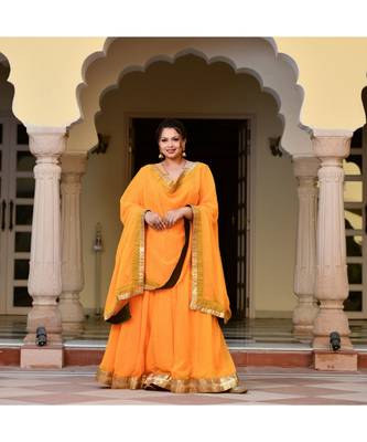 Sunny Yellow Mothda Lehenga Set 3