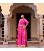 Magenta Pink Mothda Lehenga Set