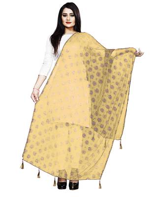 Beige Nazmeen Foil Printed Chunnis & DupattasDupatta (2.25 Meter) 1