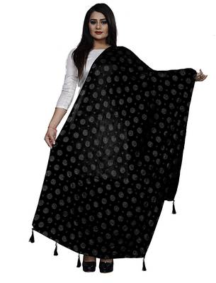 Black Nazmeen Foil Printed Chunnis & DupattasDupatta (2.25 Meter) 1