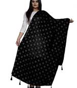 Black Nazmeen Foil Printed Chunnis & DupattasDupatta (2.25 Meter)