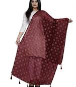 Maroon Nazmeen Foil Printed Chunnis & DupattasDupatta (2.25 Meter)