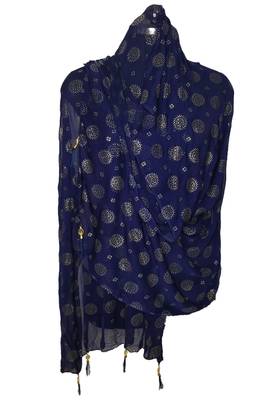 Navy Blue Nazmeen Foil Printed Chunnis & DupattasDupatta (2.25 Meter) 2