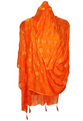 Orange Nazmeen Foil Printed Chunnis & DupattasDupatta (2.25 Meter) 2