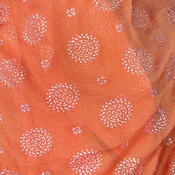 Orange Nazmeen Foil Printed Chunnis & DupattasDupatta (2.25 Meter) 3