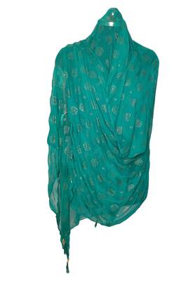 Teal Green Nazmeen Foil Printed Chunnis & DupattasDupatta (2.25 Meter) 2