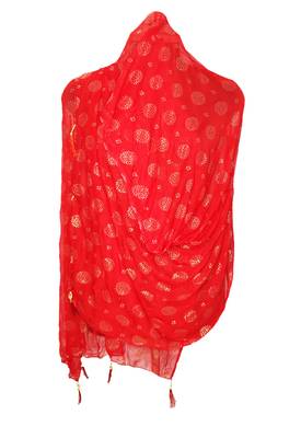 Red Nazmeen Foil Printed Chunnis & DupattasDupatta (2.25 Meter) 2