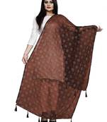 Brown Nazmeen Foil Printed Chunnis & DupattasDupatta (2.25 Meter)