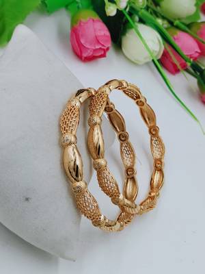 Ethnic Traditional Wear Gold Plated Bangles for Women and Girls( Pack of 2) 1