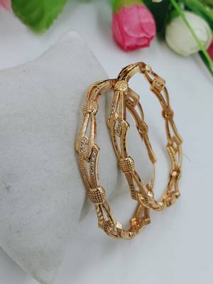 Ethnic Traditional Wear Gold Plated Bangles for Women and Girls( Pack of 2) 1