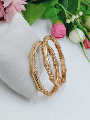 Ethnic Traditional Wear Gold Plated Bangles for Women and Girls( Pack of 2) 1