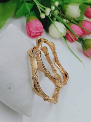 Ethnic Traditional Wear Gold Plated Bangles for Women and Girls( Pack of 2) 1
