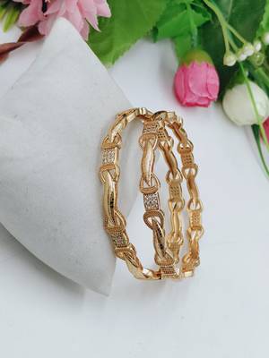 Ethnic Traditional Wear Gold Plated Bangles for Women and Girls( Pack of 2) 1