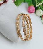 Ethnic Traditional Wear Gold Plated Bangles for Women and Girls( Pack of 2)