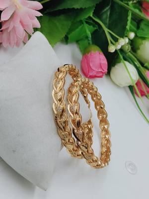 Ethnic Traditional Wear Gold Plated Bangles for Women and Girls( Pack of 2) 1