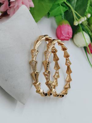 Ethnic Traditional Wear Gold Plated Bangles for Women and Girls( Pack of 2) 1