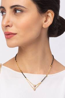 White cubic zirconia mangalsutra
