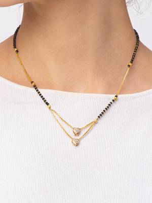 White cubic zirconia mangalsutra 3