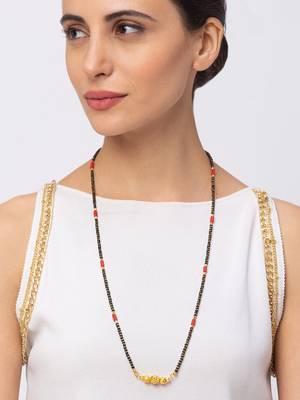 Gold cubic zirconia mangalsutra 1