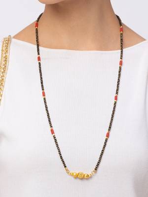 Gold cubic zirconia mangalsutra 3