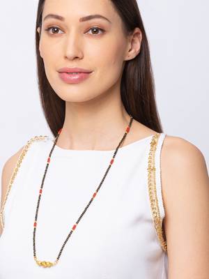 Gold cubic zirconia mangalsutra 5