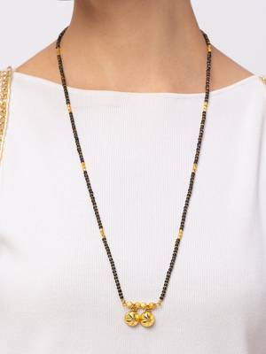Gold cubic zirconia mangalsutra 1