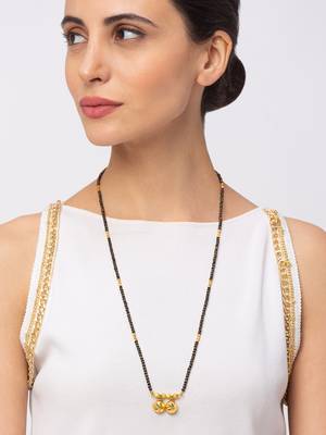 Gold cubic zirconia mangalsutra 3