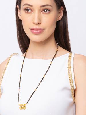 Gold cubic zirconia mangalsutra 5