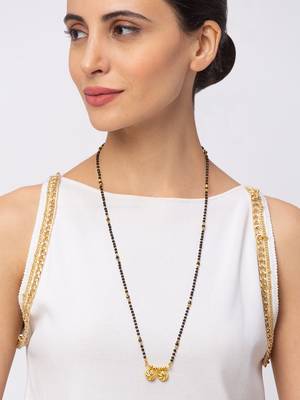 Gold cubic zirconia mangalsutra 1