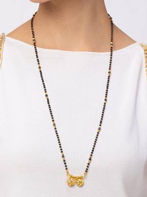 Gold cubic zirconia mangalsutra 3