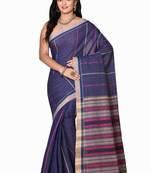 Indigo woven cotton saree 