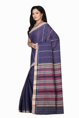 Indigo woven cotton saree  2