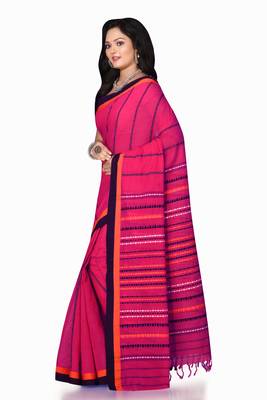 Pink woven cotton saree  2