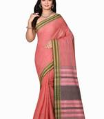 Red woven cotton saree 