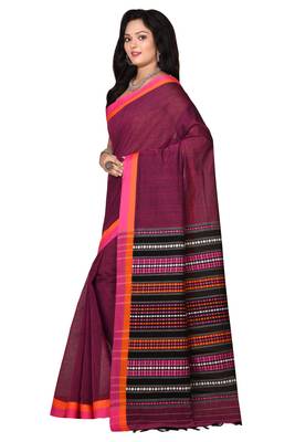 Magenta woven cotton saree  2