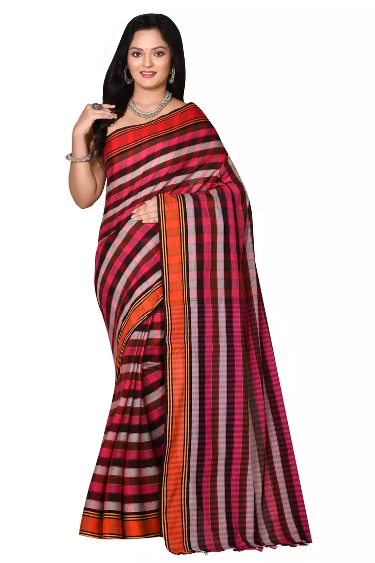Multicolor woven cotton saree 