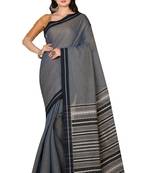 Grey woven cotton saree 