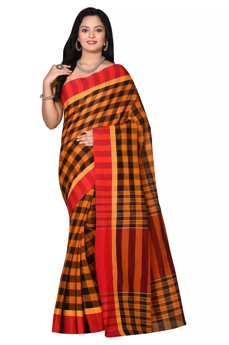 Multicolor woven cotton saree 