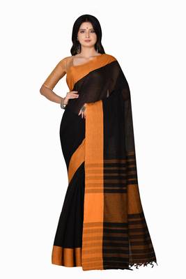 Black woven cotton saree  1