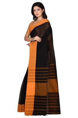 Black woven cotton saree  2