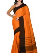 Mustard woven cotton saree 