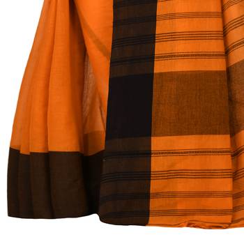 Mustard woven cotton saree  3