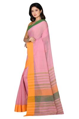Pink woven cotton saree  2