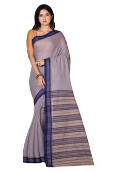 Grey woven cotton saree 