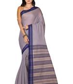 Grey woven cotton saree 