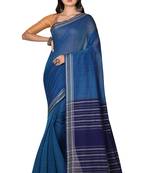 Blue woven cotton saree 