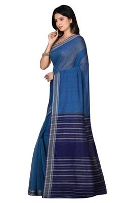 Blue woven cotton saree  2