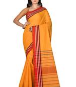 Mustard woven cotton saree 